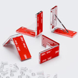 4x V4 5 mm Reinforced Brackets, Clear Acrylic + 40x M5 Bolts, Self-Adhesive