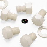10x bulloni esagonali naturali in nylon PA66 M16 x 20 mm, dadi e rondelle