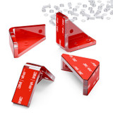 4x V3 staffe angolari, acrilico trasparente 5 mm + 20 bulloni M5, adesive