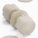 5x Natural Nylon Hex Head Plastic Screws & Bolts M20 x 60 mm, Nuts & Washers