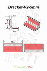 4x V2 staffe a L, acrilico trasparente 5 mm, adesive, senza colla