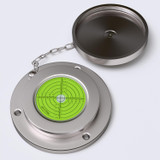 Metal Flanged 100 mm Diameter Bullseye Spirit Bubble Level, Round, Green
