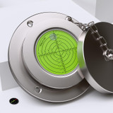 Metal Flanged 100 mm Diameter Bullseye Spirit Bubble Level, Round, Green
