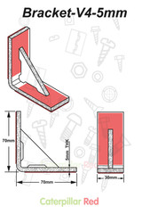 4x V4 5 mm Reinforced L Brackets, Clear Acrylic, Self-Adhesive, No Glue