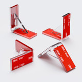 4x V4 5 mm Reinforced L Brackets, Clear Acrylic, Self-Adhesive, No Glue