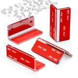 4x Angled L Brackets, 2.5 mm Clear Acrylic + 20x M5 Bolts, Self-Adhesive