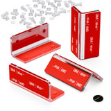 4x Angled L Brackets, 2.5 mm Clear Acrylic + 20x M5 Bolts, Self-Adhesive
