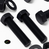3x Black Nylon Hex Head Plastic Screws & Bolts M24 x 100 mm, Nuts & Washers
