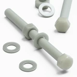 10x Natural Glass Filled Nylon Hex Head Screws M8 x 100 mm, Nuts & Washers