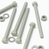10x bulloni esagonali naturali in PA66 GF M8 x 100 mm, dadi e rondelle