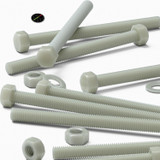 10x bulloni esagonali naturali in PA66 GF M8 x 100 mm, dadi e rondelle