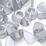 50x Clear Acrylic Plastic Butterfly Wing Nuts M5, Thumb Nuts