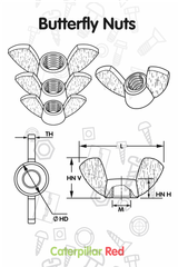 50x Clear Acrylic Plastic Butterfly Wing Nuts M5, Thumb Nuts