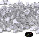 50x Clear Acrylic Plastic Butterfly Wing Nuts M4, Thumb Nuts