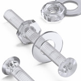 50x Clear Acrylic Countersunk Screws & Bolts M2 x 20 mm, Nuts & Washers
