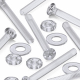 50x Clear Acrylic Countersunk Screws & Bolts M2 x 20 mm, Nuts & Washers