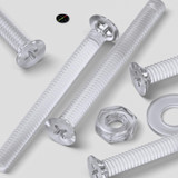 50x Clear Acrylic Countersunk Screws & Bolts M2 x 20 mm, Nuts & Washers