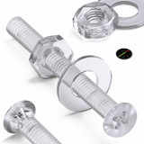 50x Clear Acrylic Countersunk Screws & Bolts M2 x 20 mm, Nuts & Washers