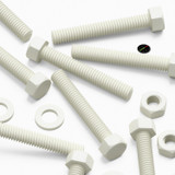 50x White PVC Hex Head Plastic Screws & Bolts M6 x 40 mm, Nuts & Washers