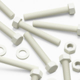 50x White PVC Hex Head Plastic Screws & Bolts M6 x 40 mm, Nuts & Washers