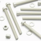 10x White PVC Hex Head Plastic Screws & Bolts M8 x 100 mm, Nuts & Washers