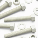 5x White PVC Hex Head Plastic Screws & Bolts M16 x 100 mm, Nuts & Washers