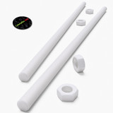 2x barre filettate in PTFE bianco M16 x 1000 mm + 4 dadi