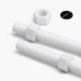 2x barre filettate in polipropilene bianco M10 x 200 mm + 4 dadi