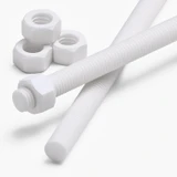 2x barre filettate in polipropilene bianco M10 x 200 mm + 4 dadi