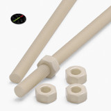 2x barre filettate in nylon PA66 naturale M8 x 1000 mm + 4 dadi