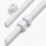 2x barre filettate in PTFE bianco M8 x 200 mm + 4 dadi