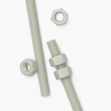 2x barre filettate in nylon PA66+GF naturale M12 x 500 mm + 4 dadi