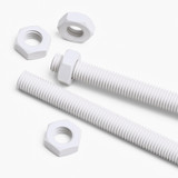 2x barre filettate in PTFE bianco M14 x 500 mm + 4 dadi