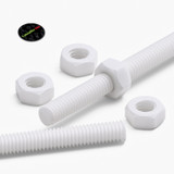 2x barre filettate in PTFE bianco M6 x 500 mm + 4 dadi