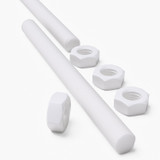 2x barre filettate in PTFE bianco M16 x 200 mm + 4 dadi