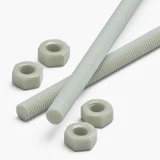 2x barre filettate in nylon PA66+GF naturale M8 x 1000 mm + 4 dadi