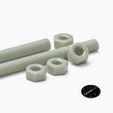 2x barre filettate in nylon PA66+GF naturale M8 x 1000 mm + 4 dadi
