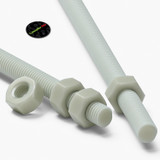 2x barre filettate in nylon PA66+GF naturale M8 x 1000 mm + 4 dadi