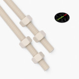 2x Natural Nylon PA66 M12 x 200 mm Threaded Rods, Plastic Studding + 4 Nuts