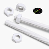 2x barre filettate in PTFE bianco M14 x 1000 mm + 4 dadi