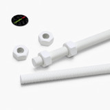 2x barre filettate in polipropilene bianco M8 x 1000 mm + 4 dadi