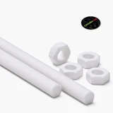 2x White Polypropylene (PP) M16 x 500 mm Threaded Rods, Studding + 4 Nuts