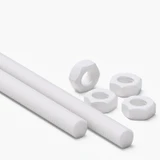2x White Polypropylene (PP) M16 x 500 mm Threaded Rods, Studding + 4 Nuts