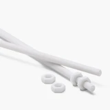 2x White PTFE M3 x 500 mm Threaded Rods, Plastic Studding + 4 Nuts