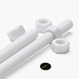 2x barre filettate in PTFE bianco M12 x 1000 mm + 4 dadi
