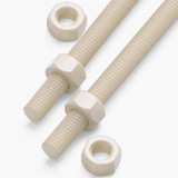 2x barre filettate in nylon PA66 naturale M5 x 1000 mm + 4 dadi