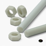 2x barre filettate in nylon PA66+GF naturale M16 x 500 mm + 4 dadi