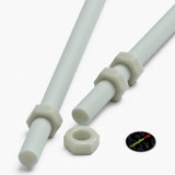2x Natural Nylon PA66+GF M16 x 500 mm Threaded Rods, Studding + 4 Nuts