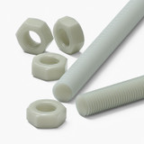 2x barre filettate in nylon PA66+GF naturale M16 x 500 mm + 4 dadi
