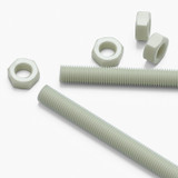 2x barre filettate in nylon PA66+GF naturale M16 x 500 mm + 4 dadi